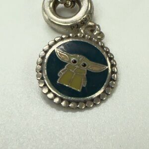 Pandora silver baby Yoda charm on necklace
